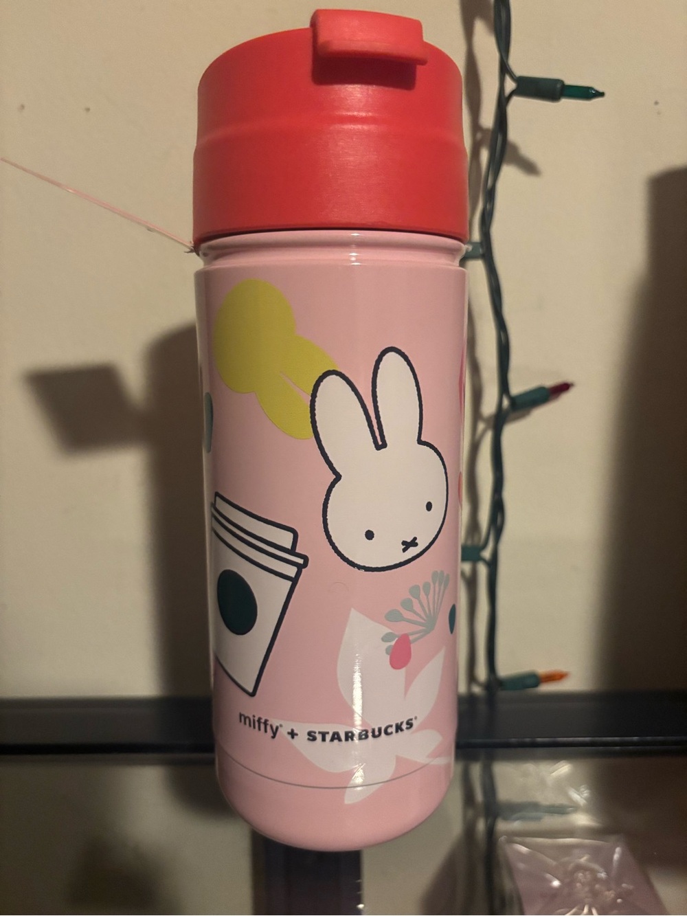 Starbucks Miffy Pink and Coral Travel Tumbler